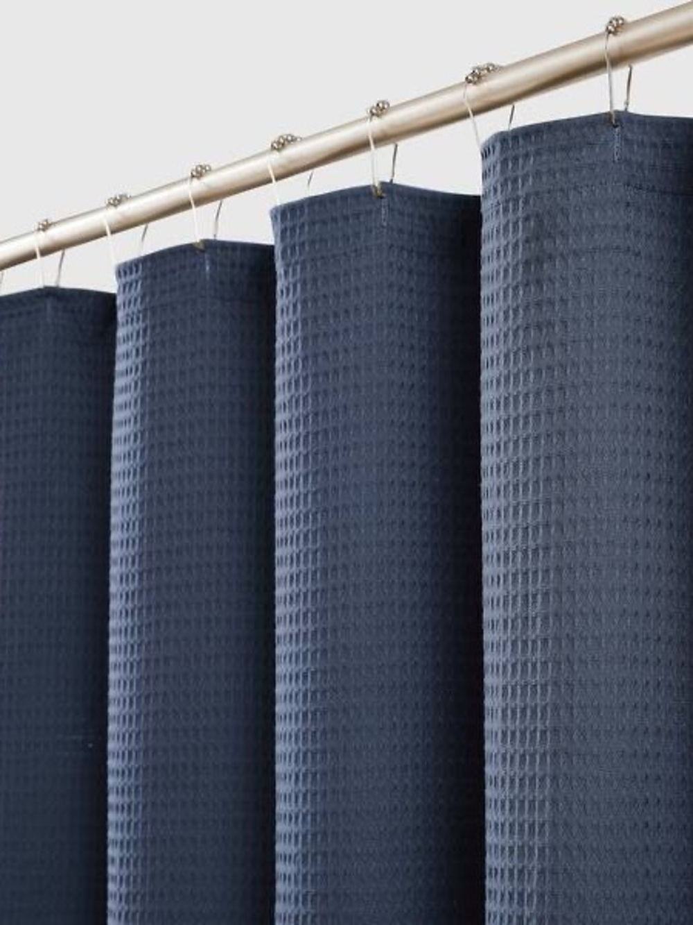 100% Cotton Waffle Weave Shower Curtain - Navy